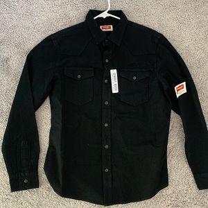 Wrangler Jean Jacket Button Up Men Black